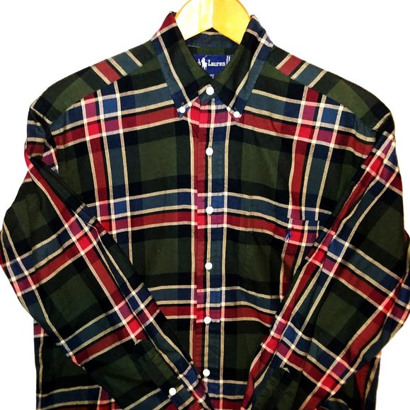 Ralph Lauren Long Sleeve Button Down Plaid Sz M - Picture 2 of 8